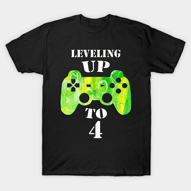 4th Birthday or 4th Anniversary Video Game Gamer Gift T-Shirt by tamdevo1